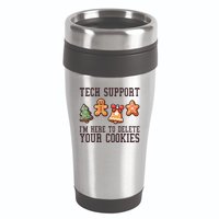 Christmas Tech Support Here To Delete Cookies Funny 16oz Travel Tumbler
