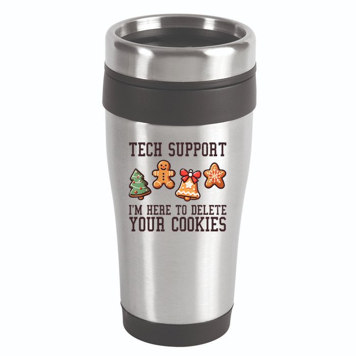 Christmas Tech Support Here To Delete Cookies Funny 16oz Travel Tumbler