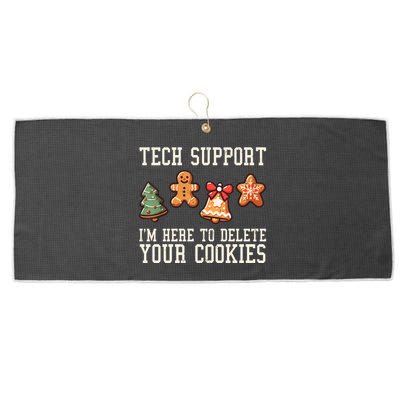 Christmas Tech Support Here To Delete Cookies Funny Large Microfiber Waffle Golf Towel