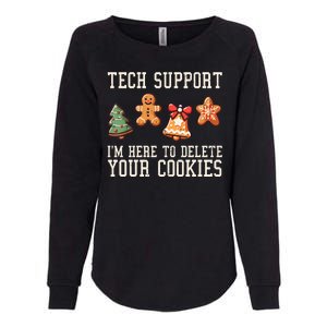 Christmas Tech Support Here To Delete Cookies Funny Womens California Wash Sweatshirt