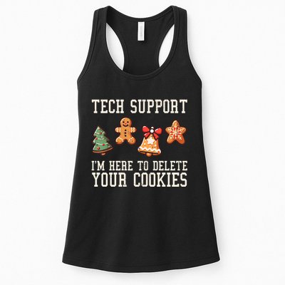 Christmas Tech Support Here To Delete Cookies Funny Womens Tank Top