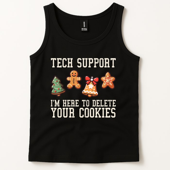 Christmas Tech Support Here To Delete Cookies Funny Tank Top