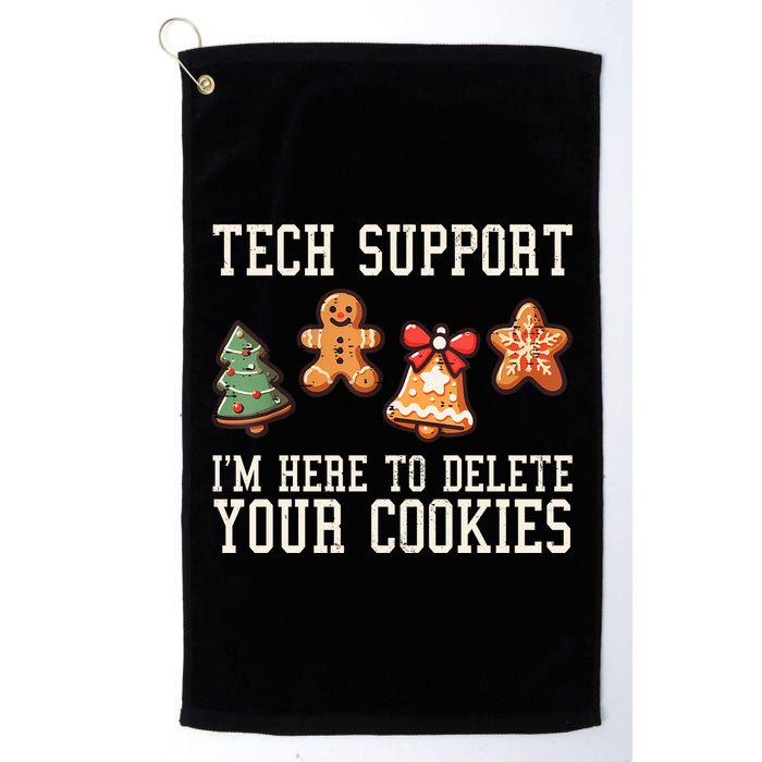 Christmas Tech Support Here To Delete Cookies Funny Golf Towel