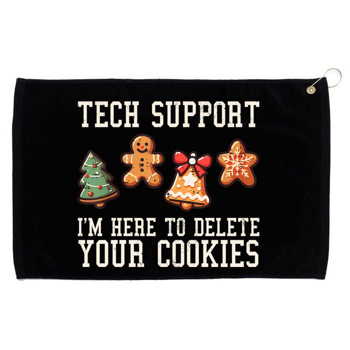Christmas Tech Support Here To Delete Cookies Funny Grommeted Golf Towel