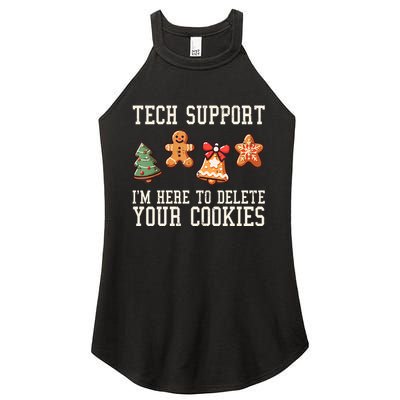 Christmas Tech Support Here To Delete Cookies Funny Women's Perfect Tri Rocker Tank