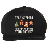 Christmas Tech Support Here To Delete Cookies Funny Wool Snapback Cap