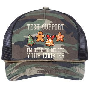 Christmas Tech Support Here To Delete Cookies Funny Retro Rope Trucker Hat Cap