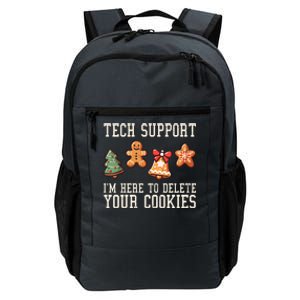 Christmas Tech Support Here To Delete Cookies Funny Daily Commute Backpack