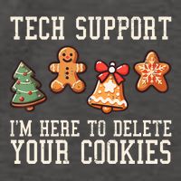 Christmas Tech Support Here To Delete Cookies Funny Vector Backpack