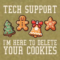 Christmas Tech Support Here To Delete Cookies Funny Garment-Dyed Women's Muscle Tee
