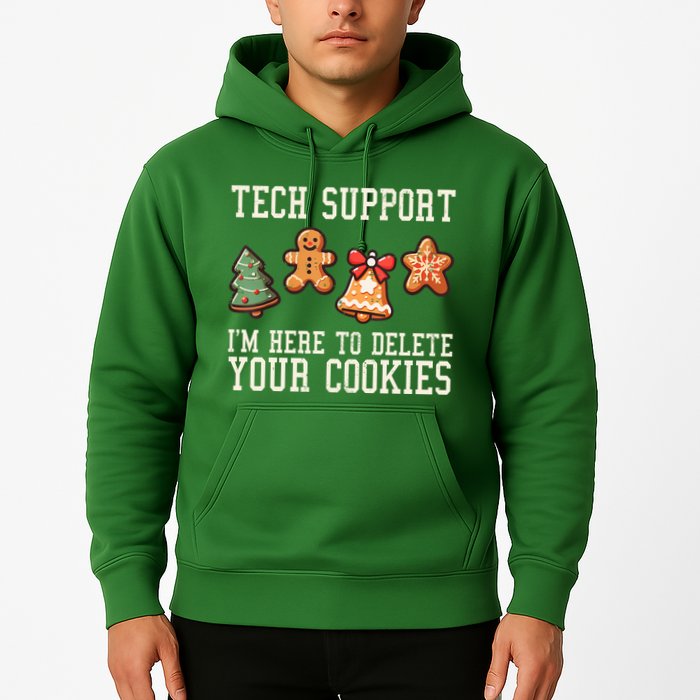 Christmas Tech Support Here To Delete Cookies Funny Hoodie