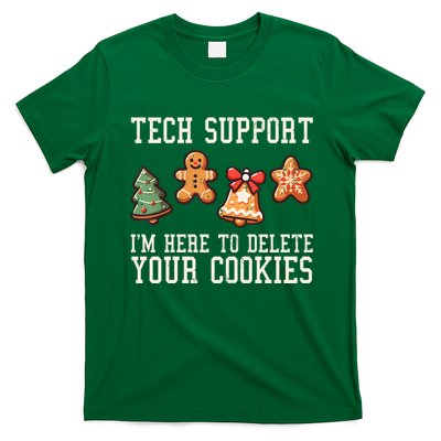 Christmas Tech Support Here To Delete Cookies Funny T-Shirt
