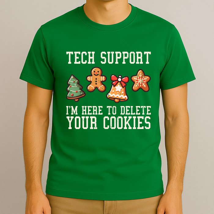 Christmas Tech Support Here To Delete Cookies Funny T-Shirt