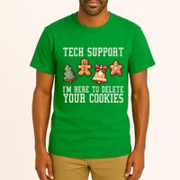 Christmas Tech Support Here To Delete Cookies Funny Tall T-Shirt