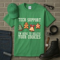 Christmas Tech Support Here To Delete Cookies Funny Tall T-Shirt