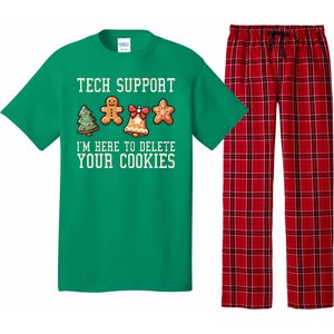 Christmas Tech Support Here To Delete Cookies Funny Pajama Set