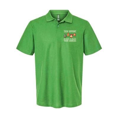Christmas Tech Support Here To Delete Cookies Funny Softstyle Adult Sport Polo