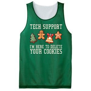 Christmas Tech Support Here To Delete Cookies Funny Mesh Reversible Basketball Jersey Tank