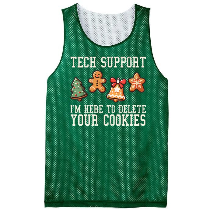 Christmas Tech Support Here To Delete Cookies Funny Mesh Reversible Basketball Jersey Tank