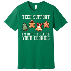 Christmas Tech Support Here To Delete Cookies Funny Premium T-Shirt