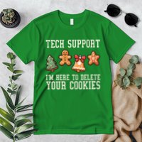 Christmas Tech Support Here To Delete Cookies Funny Premium T-Shirt