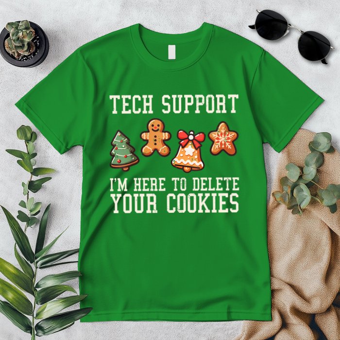 Christmas Tech Support Here To Delete Cookies Funny Premium T-Shirt