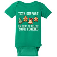 Christmas Tech Support Here To Delete Cookies Funny Baby Bodysuit