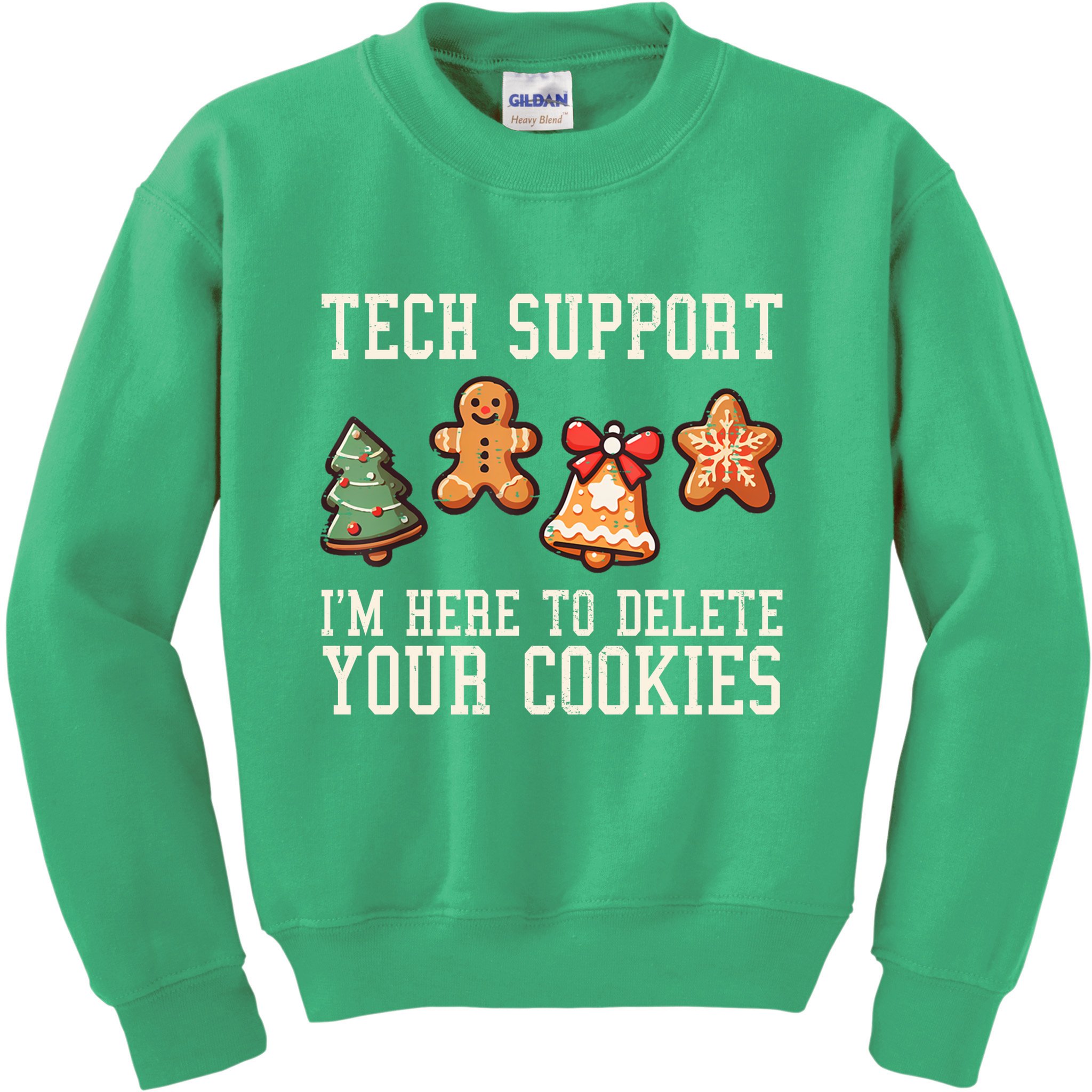 Christmas Tech Support Here To Delete Cookies Funny Kids Sweatshirt