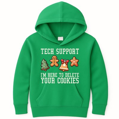 Christmas Tech Support Here To Delete Cookies Funny Kids Hoodie