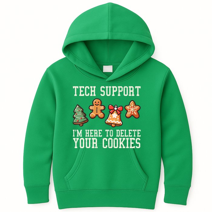 Christmas Tech Support Here To Delete Cookies Funny Kids Hoodie