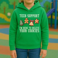 Christmas Tech Support Here To Delete Cookies Funny Kids Hoodie