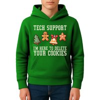 Christmas Tech Support Here To Delete Cookies Funny Kids Hoodie