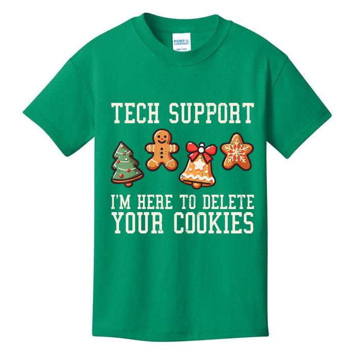 Christmas Tech Support Here To Delete Cookies Funny Kids T-Shirt