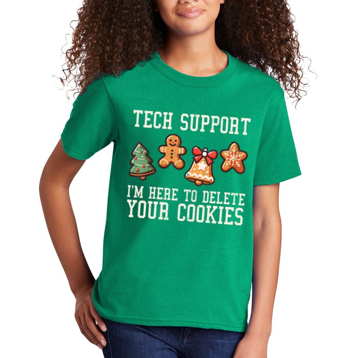 Christmas Tech Support Here To Delete Cookies Funny Kids T-Shirt