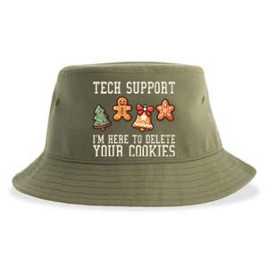 Christmas Tech Support Here To Delete Cookies Funny Sustainable Bucket Hat