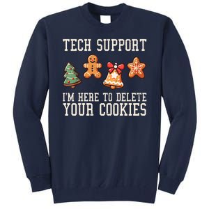 Christmas Tech Support Here To Delete Cookies Funny Tall Sweatshirt