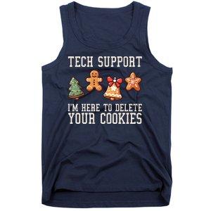 Christmas Tech Support Here To Delete Cookies Funny Tank Top