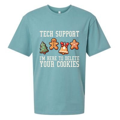 Christmas Tech Support Here To Delete Cookies Funny Sueded Cloud Jersey T-Shirt