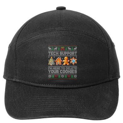 Christmas Tech Support Here To Delete Cookies Xmas 7-Panel Snapback Hat