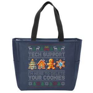 Christmas Tech Support Here To Delete Cookies Xmas Zip Tote Bag