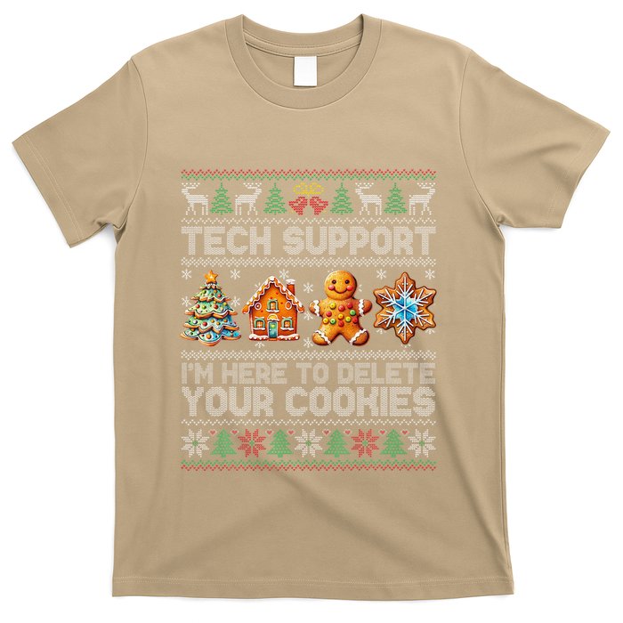 Christmas Tech Support Here To Delete Cookies Xmas T-Shirt
