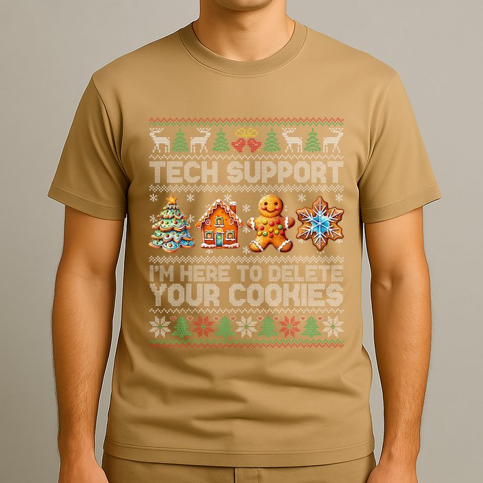 Christmas Tech Support Here To Delete Cookies Xmas T-Shirt