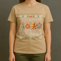 Christmas Tech Support Here To Delete Cookies Xmas T-Shirt