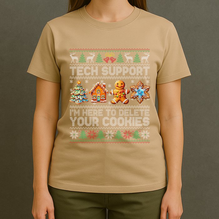 Christmas Tech Support Here To Delete Cookies Xmas T-Shirt