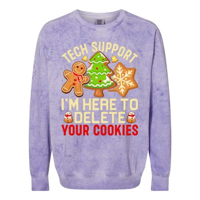 Christmas Tech Support Here To Delete Cookies Xmas Colorblast Crewneck Sweatshirt