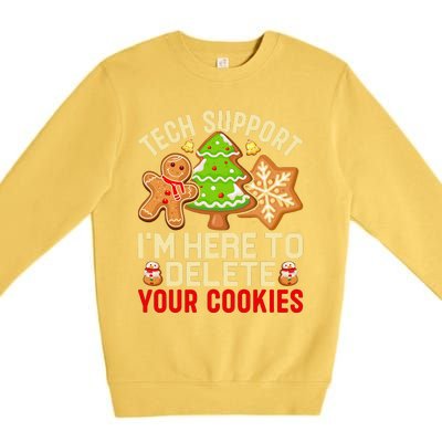 Christmas Tech Support Here To Delete Cookies Xmas Premium Crewneck Sweatshirt