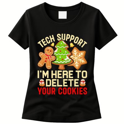Christmas Tech Support Here To Delete Cookies Xmas Women's T-Shirt