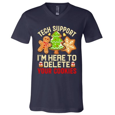 Christmas Tech Support Here To Delete Cookies Xmas V-Neck T-Shirt