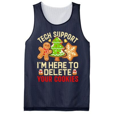 Christmas Tech Support Here To Delete Cookies Xmas Mesh Reversible Basketball Jersey Tank