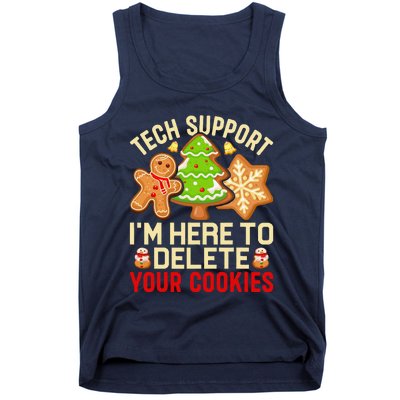 Christmas Tech Support Here To Delete Cookies Xmas Tank Top